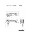 Угловая шлифмашина аккумуляторная Metabo WPB 18 LT BL 11-125 Quick, 2x5,5 А*Год, metaBOX (613059660) - 2