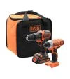 Набор аккумуляторных инструментов BLACK+DECKER BCK21S1S, BDCHD18 + BDCIM18, сумка (BCK21S1S) - 1