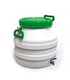 Бидон пищевой Европласт 35 л, с нержавеющим краном, зеленая крышка (173453) - 1