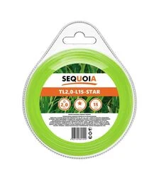 Волосінь для тримера SEQUOIA TL2,0-L15-Star зірочка 2,0 мм, 15 м