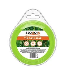 Волосінь для тримера SEQUOIA TL3,0-L15-Star зірочка 3,0 мм, 15 м