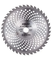 Диск для триммера Sigma с твердосплавными напайками Ø255×25,4мм, 40Т, волнообразный (5624621)