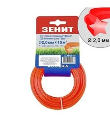 Леска для триммера Зенит звезда, 2,0 мм, 15 м (40120015)