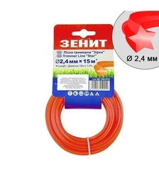 Волосінь для тримера Зеніт зірка, 2,4 мм, 15 м (40124015)