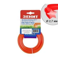 Волосінь для тримера Зеніт зірка 2,7 мм, 15 м (40127015)