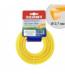 Леска для триммера Зенит квадрат 2,7 мм, 15 м (853018)