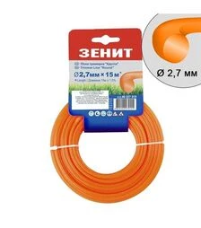 Леска для триммера Зенит круг 2,7 мм, 15 м (40227015)