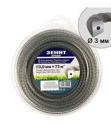 Волосінь для тримера Зеніт подвійна з кордом 3,0 мм, 73 м (40730073)