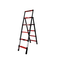 Стрем'янка двостороння GTM, телескопічна, 5 сходинок, верхня сходинка 1,7 м (KME5056B/5+6)