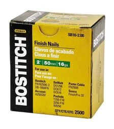 Цвяхи прямі BOSTITCH SB16-2.00, SB16, 50x1,6 мм, капелюшок 3 мм, оцинковані, 2500 шт. (SB16-2.00)