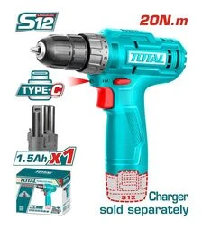 Шурупокрут акумуляторний TOTAL TDLI12428, 12В, без ЗП (TDLI12428)