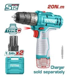 Шурупокрут акумуляторний TOTAL TDLI12202, 12В, без ЗП (TDLI12202)