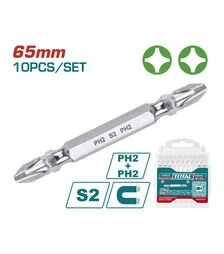Набір біт TOTAL TAC16PH233, PH2+PH2, 65 мм, 10 шт. (TAC16PH233)
