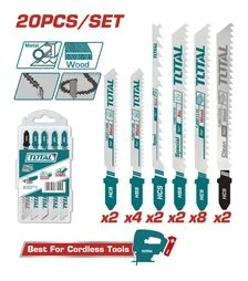 Набір пилок для лобзика TOTAL TAC2001, 20 шт. (TAC2001)