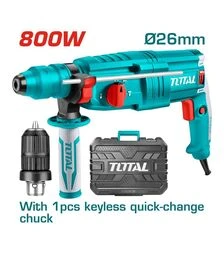 Перфоратор TOTAL TH308268-2 SDS-Plus, 800 Вт, 0–1100 об/хв, 0–4000 уд/хв + патрон (TH308268-2)