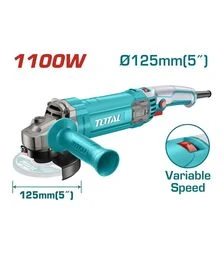 Угловая шлифмашина TOTAL TG110125565, 1100 Вт, 125 мм, 5000–12000 об/мин (TG110125565)
