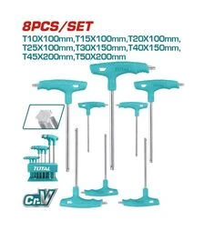Набор шестигранных ключей TOTAL THHW80836 Torx, Т-образная рукоятка, 8 шт. (THHW80836)