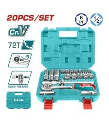 Набір ключів TOTAL THT121201, торцеві головки, 1/2", 20 шт. (THT121201)