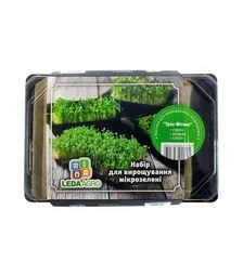 Набор для выращивания микрозеленые Трио фитнес, горох, редька, салат (LedaAgro)