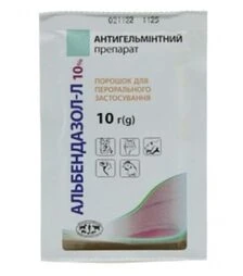 Протипаразитарний препарат Альбендазол-Л 10% порошок, 100 г