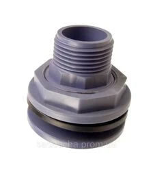 Врізка пластмасова зі зворотною різьбою для бака 1/2''
