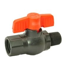 Кран кульовий пластиковий 1/2'' (зовн.×зовн. різьба)