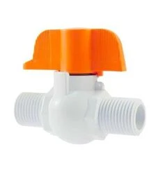 Кран кульовий пластиковий 1/2'' (зовн.×зовн. різьба, метелик)