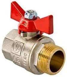 Кран латунний кульовий 1/2'' з ручкою «метелик»