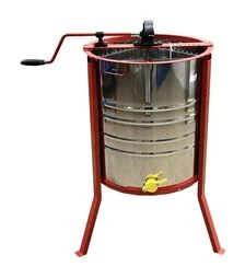 Медогонка 4-х рамкова не поворотна нержавіюча, касети зварні пофарбовані, з підставкою (М7011P)