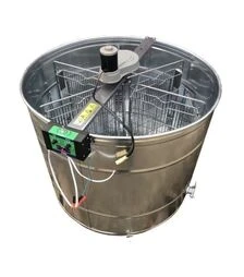 Медогонка 6-ти рамкова напівавтоматична оцинкована, з ремінним електроприводом Pulse 100 Вт (MP0004OC)