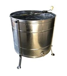 Медогонка 6-ти рамкова поворотна нержавіюча, ремінний привід, з підставкою (М93237Р)