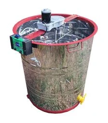 Медогонка 12-рамкова Бджілка радіальна ручна нержавіюча, з електроприводом Pulse (MPE5009)