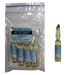 Аскофіт ХімАпі для лікування грибкових і бактеріальних хвороб бджіл, 3 ампули, 1,2 мл (PO0003UK)