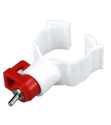 Нипельная поилка с креплением на круглую трубу (360 градусов) для птицы (кур, бройлеров, перепелов), 20 мм.