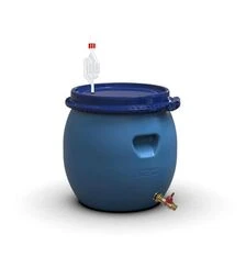 Бочка для брожения Litolan 35 л, с S-образным клапаном и латунным краном 1/2" (29665)
