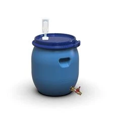Бочка для брожения Litolan 45 л, с U-образным клапаном и латунным краном 1/2" (29646)