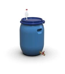Бочка для брожения Litolan 55 л, с S-образным клапаном и латунным краном 1/2" (29655)