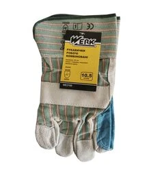 Перчатки комбинированные WERK WE2160 кожа+ткань, усиленная манжета (118801)