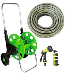 Котушка зі шлангом MASTERTOOL 1/2" 50 м, на колесах, з телескопічною ручкою (92-8800)