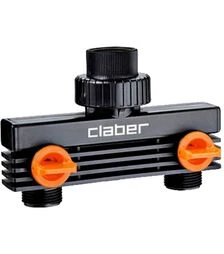 Розподілювач Claber 3/4"В, вихід двоканальний 3/4"Н, блістер (85890000)