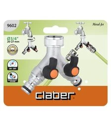 Розподілювач Claber 3/4"В, вихід двоканальний адаптер конектора Y, метал (96020000)