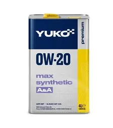 Моторное масло Yuko MAX SYNTHETIC A&A 0W-20, 4 л