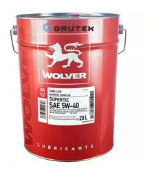 Моторное масло WOLVER SUPERTEC 5W-40, 20 л