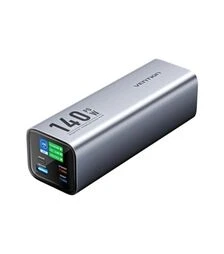 Універсальна мобільна батарея Vention 27000 mAh, 140W, 5 A, PD, QC/3.0, 2xUSB-C, USB-A, LED Display, Gray (FHVH0_)