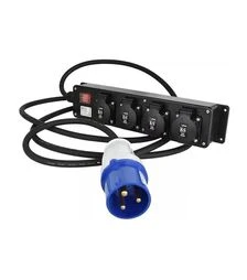 Мережевий подовжувач-адаптер Konner&Sohnen 5000Вт, 3х2,5 мм², 4 розетки, чорний, 3 м (KSEX3M-4S)