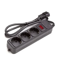 Мережевий подовжувач-фільтр PowerPlant для ДБЖ 3x1,5 мм², 3 розетки, 1 м (PPUA10M10S3)