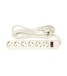 Мережевий подовжувач-фільтр PowerPlant для ДБЖ 3x1,5 мм², 6 розеток, 3 м (PPUA10M30S6)