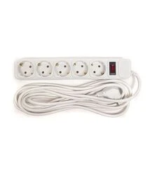 Мережевий подовжувач-фільтр PowerPlant для ДБЖ 3x1,5 мм², 5 розеток, 5 м (PPUA10M50S5)