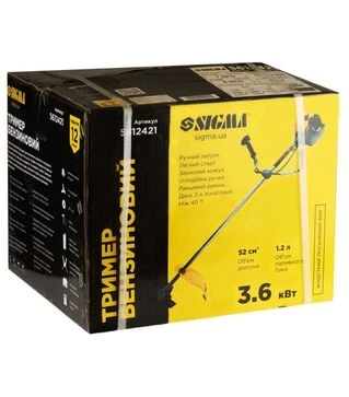 Мотокоса Sigma 3,6кВт, 52см³, катушка, 2 ножа (5612421)