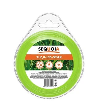 Волосінь для тримера SEQUOIA TL2,0-L15-Star зірочка 2,0 мм, 15 м